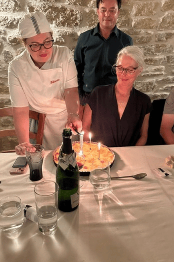 chef lighting candle