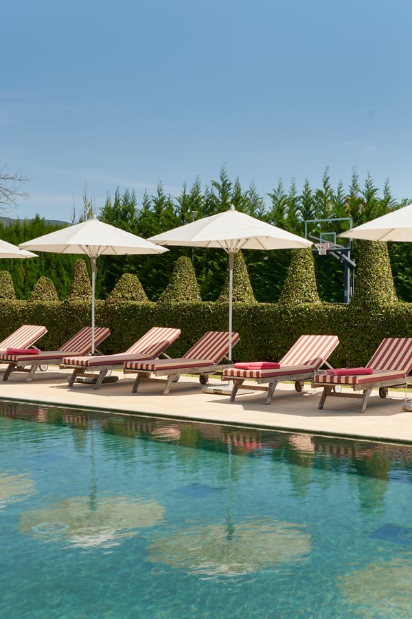 pool and sun loungers