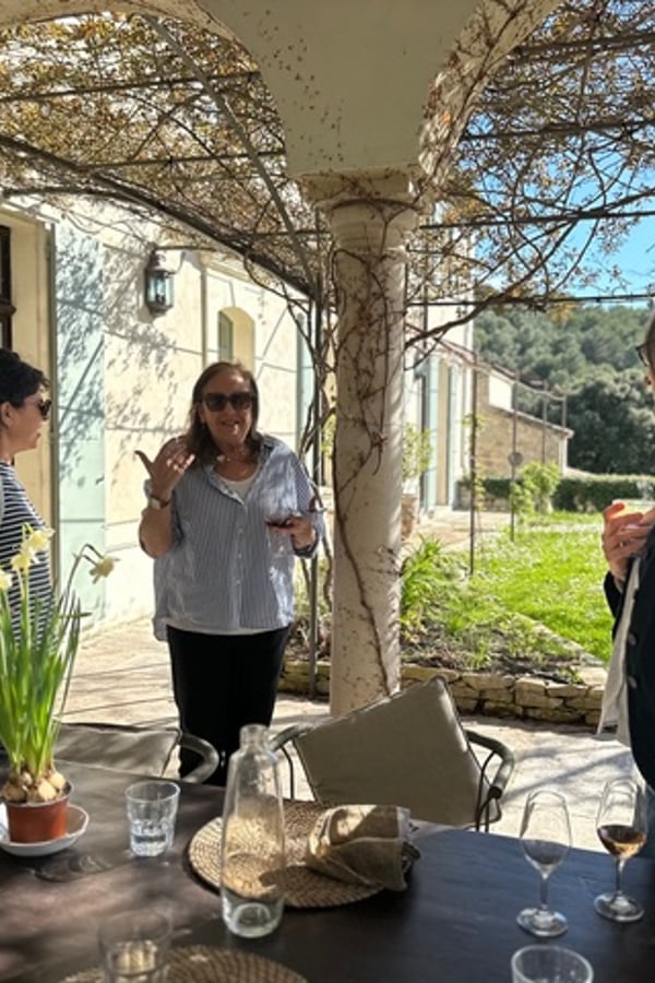 person in vineyard