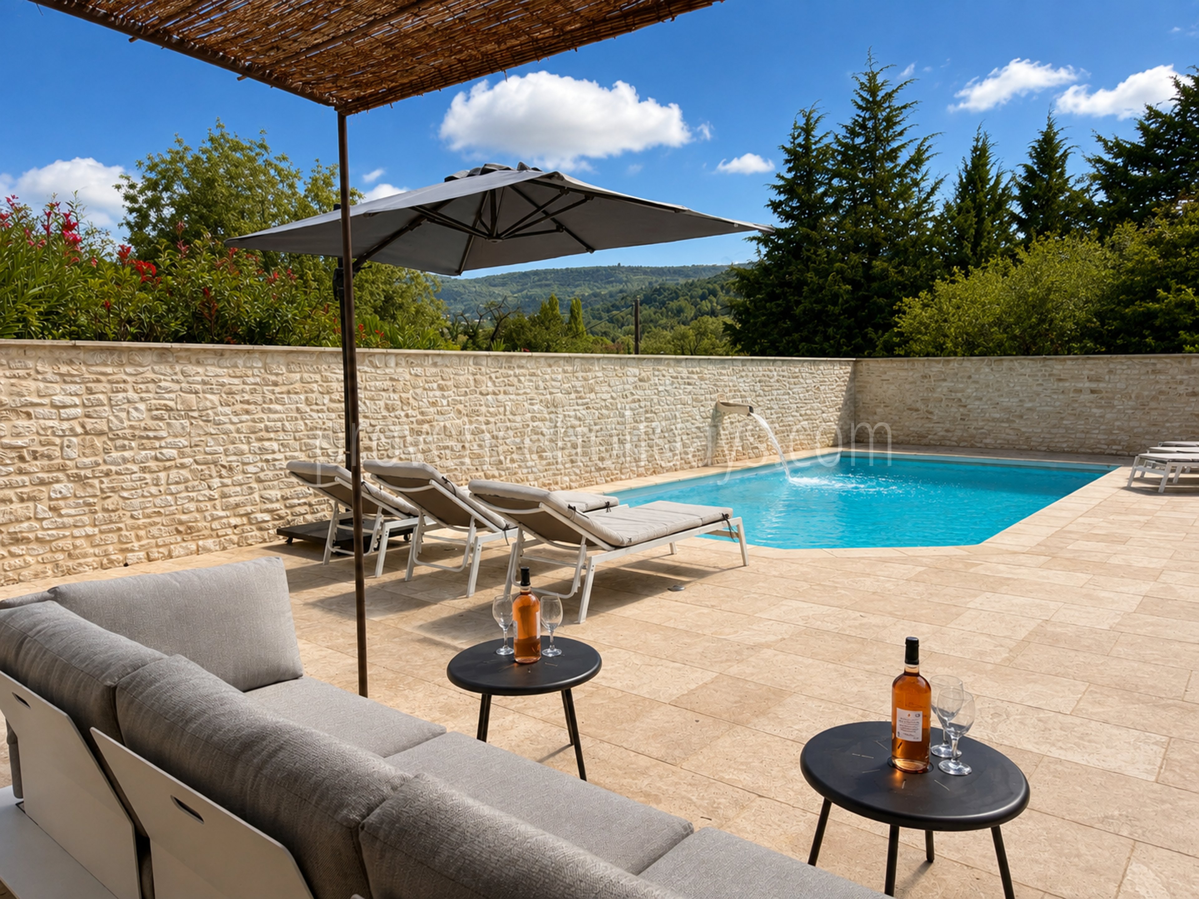0 - Villa met verwarmd zwembad en uitzicht op de Luberon: Villa: Pool