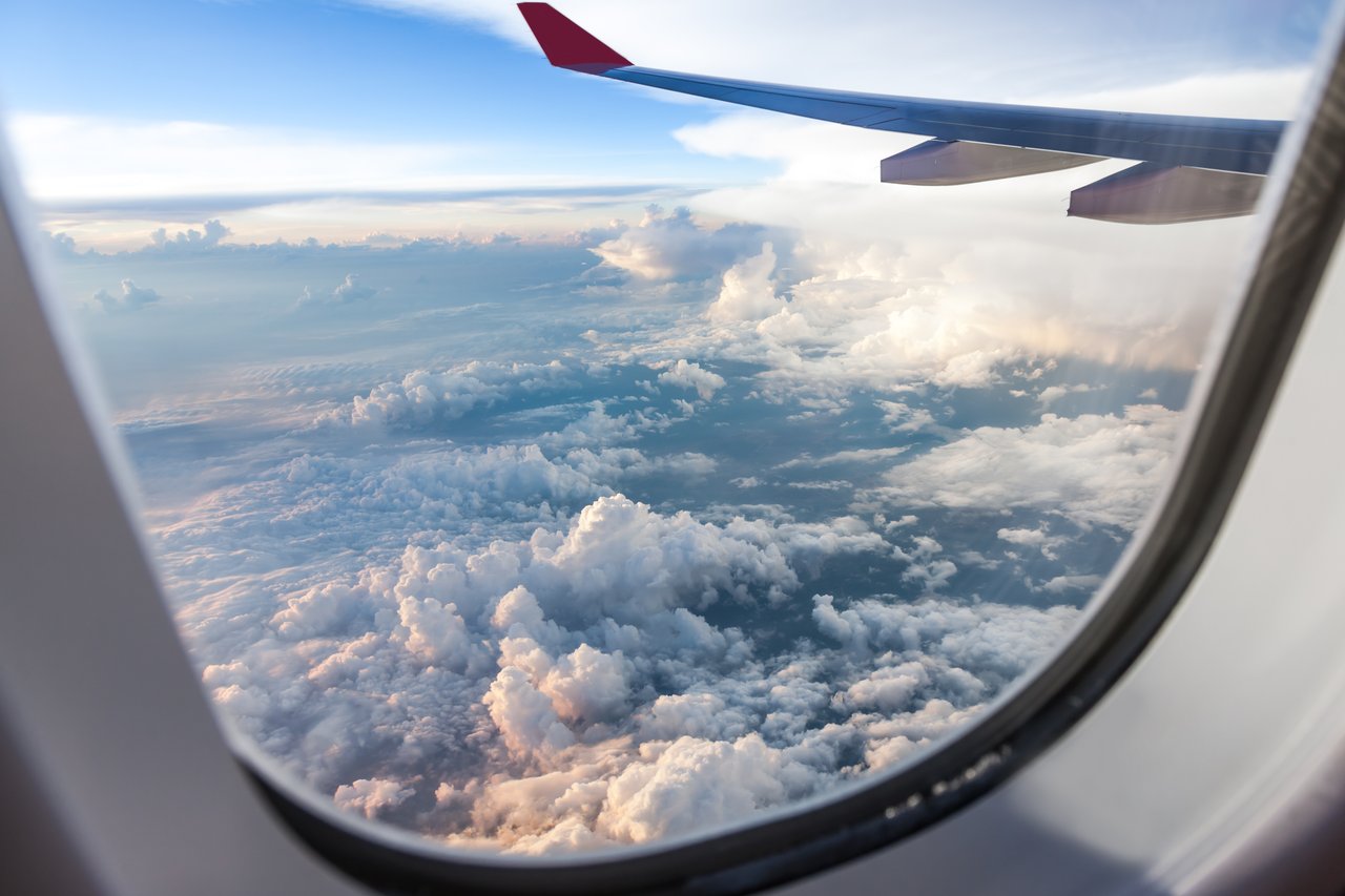 plane window view