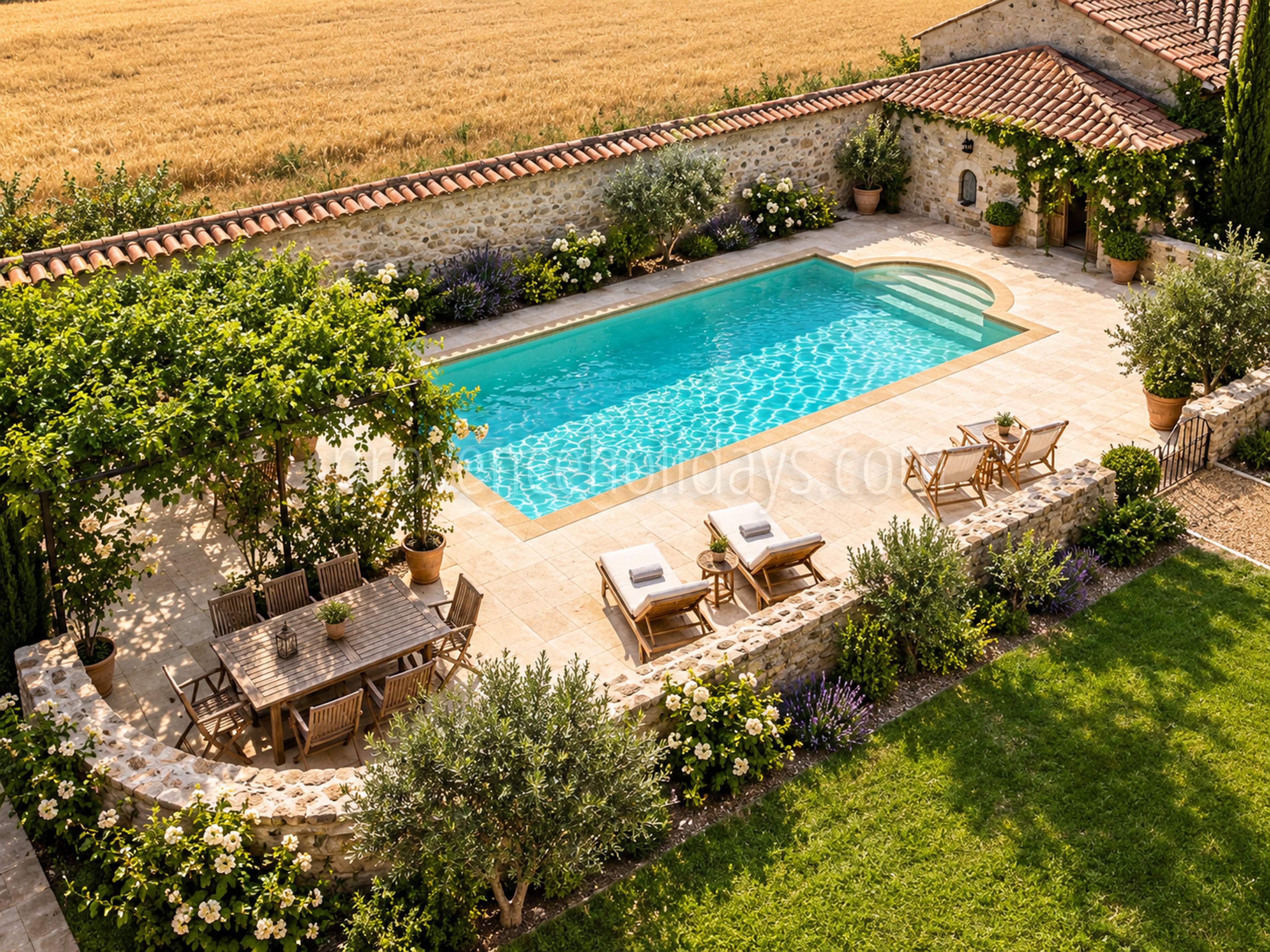 2 - Farmhouse with outbuildings in Lambesc: Villa: Pool
