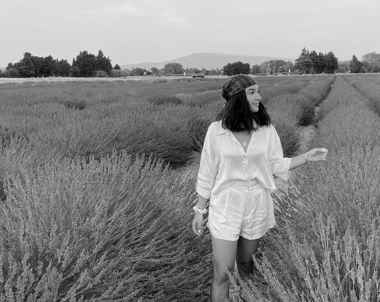 women in lavender