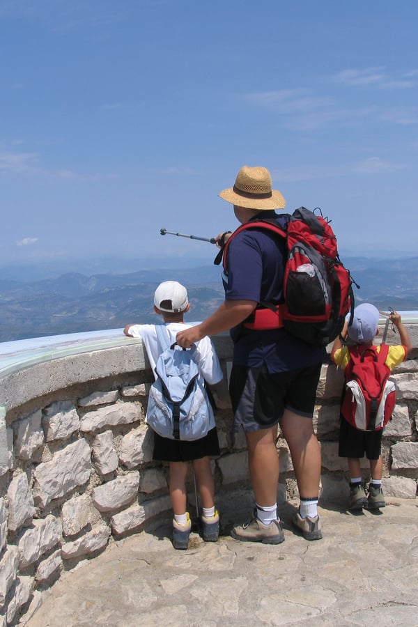 hiking father sons