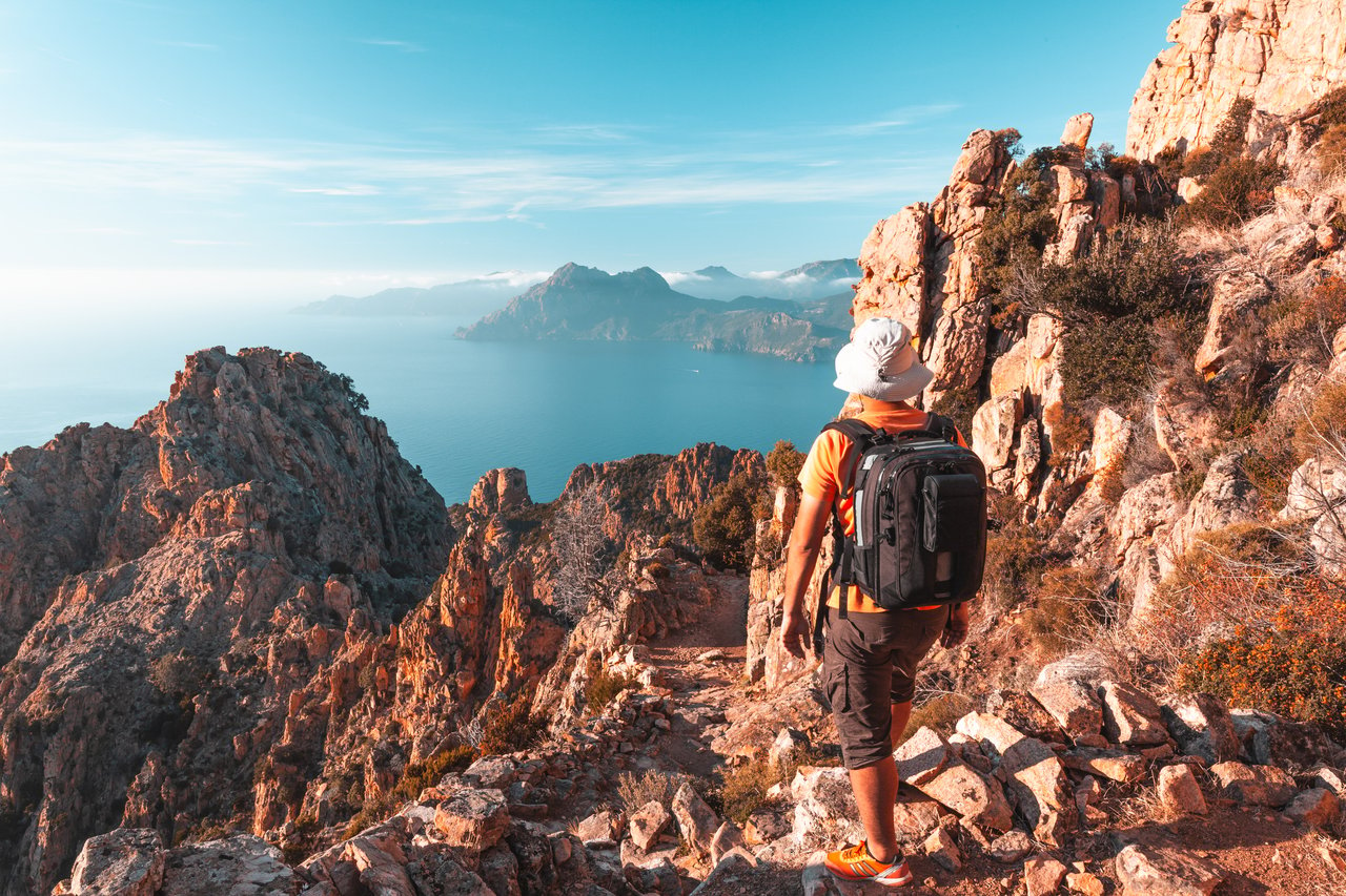 hiker in calanques