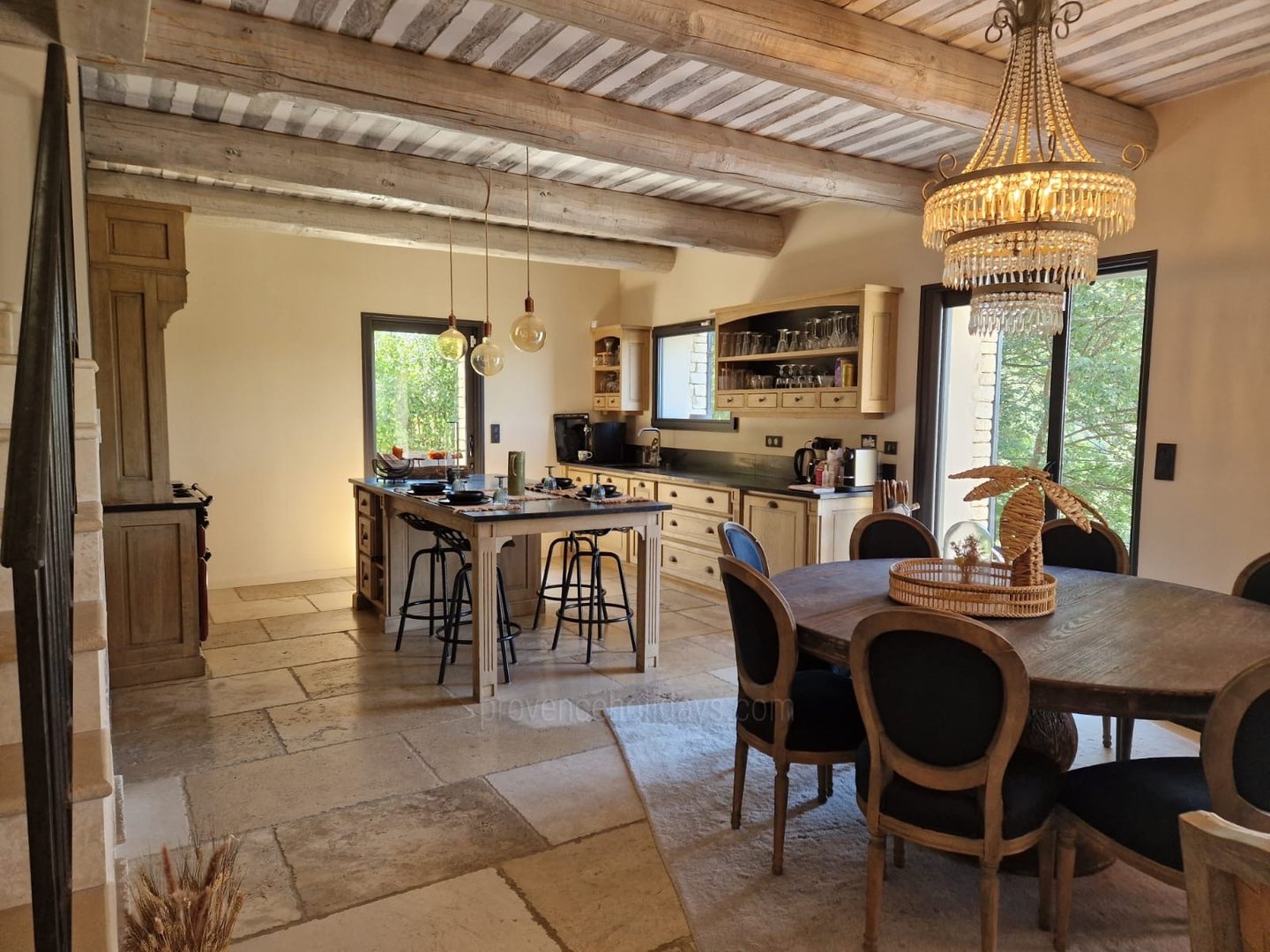 51 - La Roque sur Pernes: Villa: Interior - Kitchen-Living room - Main house