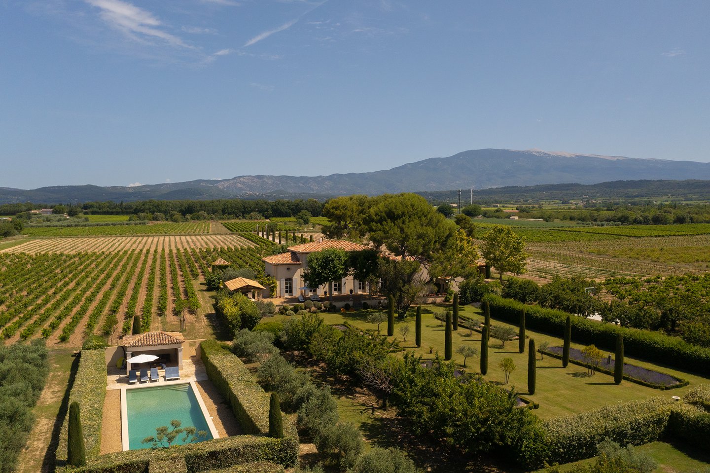 ariel view of villa in provence