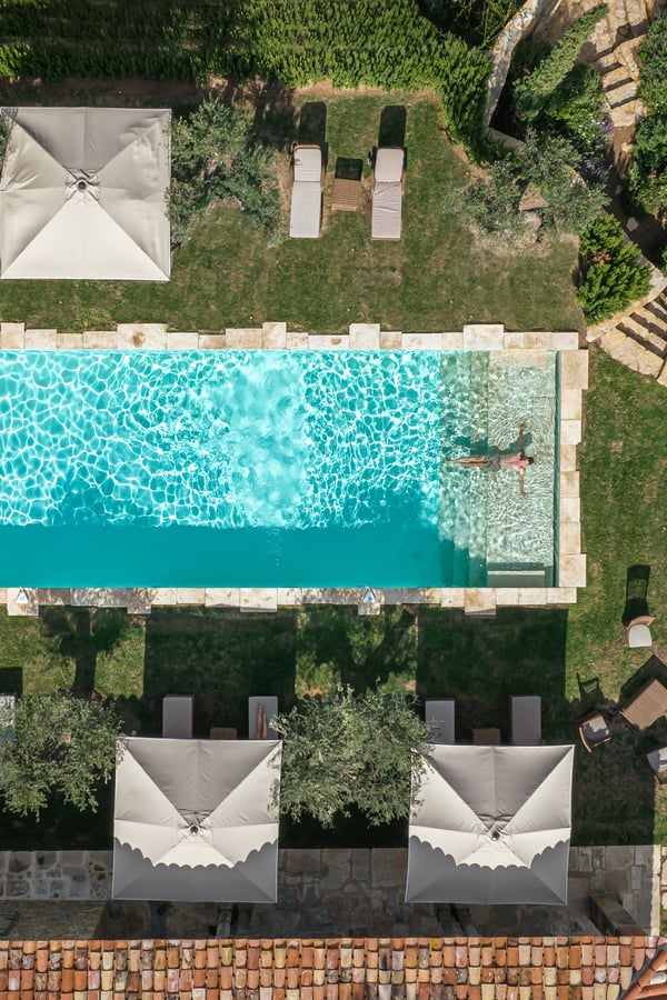 pool drone shot